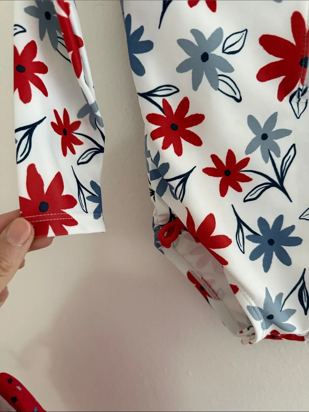 Carters 4th of July Baby Long Sleeve Floral Rashguard Swimsuit - Flower Print